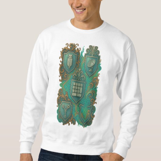 Digital Crest – Tech Royalty Trui (Voorkant)