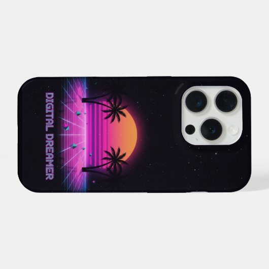 Digital Dreamer Neon Grid iPhone Case (Verso Horizontal)