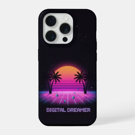 Digital Dreamer Neon Grid iPhone Case Hoesje (Achterkant)