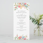 Digital Elegant Fleur sauvage Wedding Programme (Debout devant)