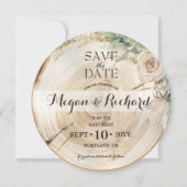 Digital Elegant Rustique Bois vert Invitation (Devant)