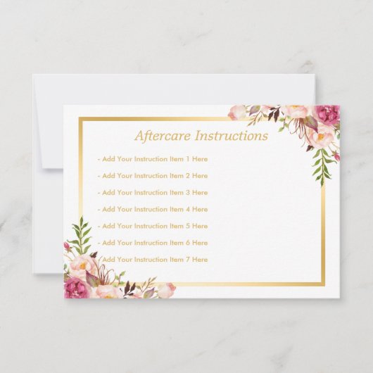 [Digital] Elégante carte de soins postérieurs Flor (Devant)