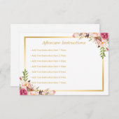 [Digital] Elégante carte de soins postérieurs Flor (Devant / Derrière)