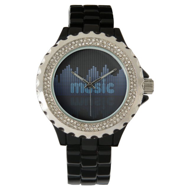 Digital Equalizer Music Wave Wall Horloge (Voorkant)