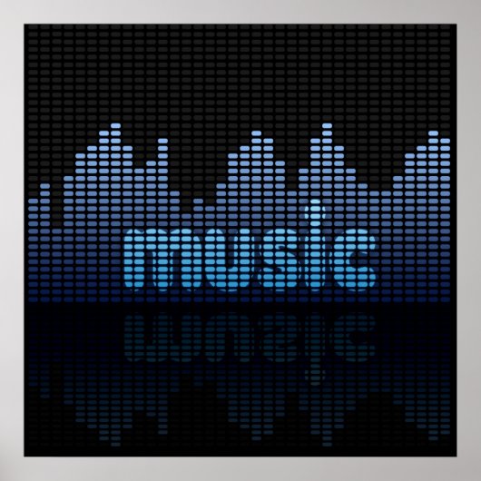 Digital Equalizer Music Wave Wall Poster (Voorkant)