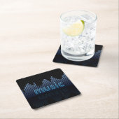 Digital Equalizer Music Wave Wall Vierkante Kartonnen Onderzetter (Insitu)