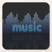 Digital Equalizer Music Wave Wall Vierkante Kartonnen Onderzetter (Voorkant)