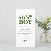Digital Evite is a Boy St. Patrick's Day Baby Aankondiging (Staand voorkant)