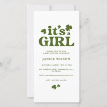 Digital Evite is een Girl St. Patrick's Day Baby