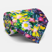 Digital Floral Summer Blues Wardrobe Upgrade Cool Stropdas (Opgerold)