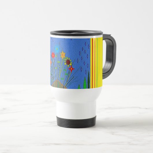 "Digital Flower Arrange" Voyage Commuter Mug (Devant droit)