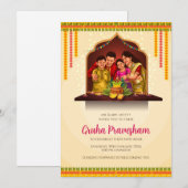Digital Gruhapravesam invite Indian Housewarming Kaart (Voorkant / Achterkant)