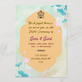Digital Haldi Ceremony Invitations Kaart