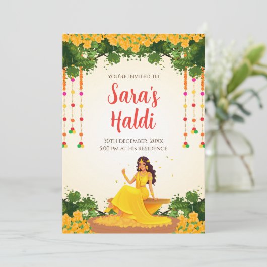 Digital Haldi invite les invitations de Haldi Pith (Debout devant)