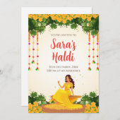 Digital Haldi invite les invitations Haldi Pithi (Devant / Derrière)
