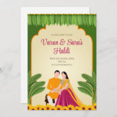 Digital Haldi nodigt uit en nodigt Digital Haldi u Kaart (Voorkant / Achterkant)