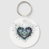 Digital Heart Sacred Geometry Heart Design Sleutelhanger (Achterkant)