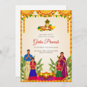 Digital Housewarming-uitnodiging & Gruhapravesam-u Kaart (Voorkant / Achterkant)