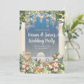 Digital Indian Cocktail Party uitnodiging Indiaas (Staand voorkant)