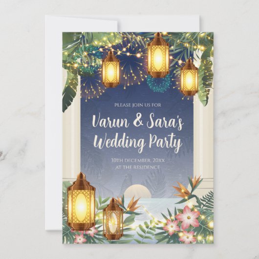 Digital Indian Wedding Youngsters Party-uitnodigin Kaart (Voorkant)