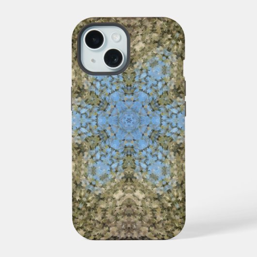 Digital Mandala jaune et bleu (Verso)