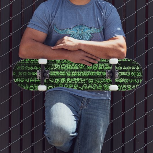 Digital Nerd Neo Pattern Futuristic Skateboard (Buiten 3)