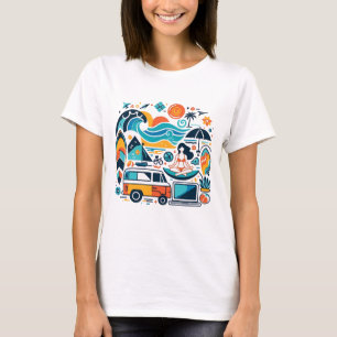 Digital Nomad Yoga Surfer Meisje T-shirt