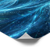 Digital Ocean — Affiche d'art abstrait de flux de (Coin)