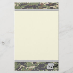 Digital Oerwoud Military Camouflage met ID Label Briefpapier