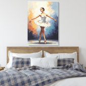 Digital Painting of a Ballerina – Elegant Dance Canvas Afdruk (Insitu (Slaapkamer))