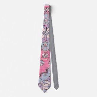 Digital Paisley Stropdas Pink Grey