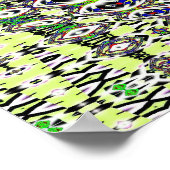 Digital Rainbow Mushroom (woorden toevoegen) Poster (Hoek)