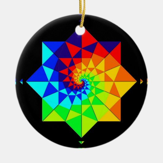 Digital Rainbow Spiral Ketting of Keramisch Ornament (Voorkant)