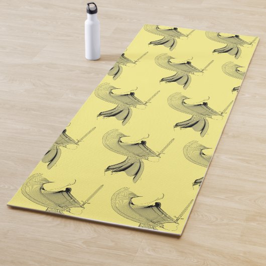 Digital Samurai Abstract Figure - Custom Color Yogamat (In situ)