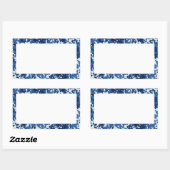 Digital Sky Blue Camouflage - met wit Rechthoekige Sticker (Vel)