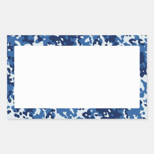 Digital Sky Blue Camouflage - met wit Rechthoekige Sticker