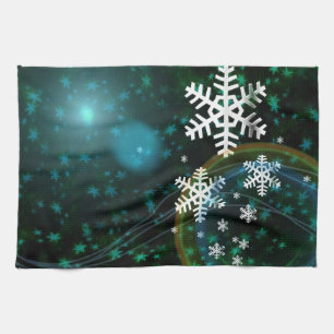 Digital Snowflake Natuur Winter Peace Love Destiny Theedoek