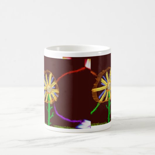Digital Sunflower Impressionist Art Mug (Centre)