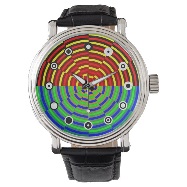 Digital Sunset (Binary Face) van Kenneth Yoncich Horloge (Voorkant)