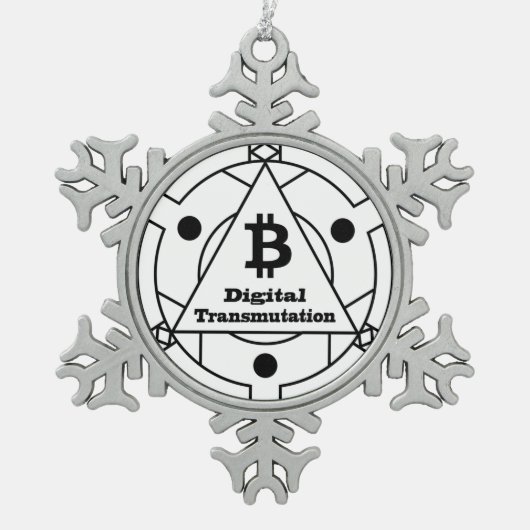 Digital Transmutation Alchemy Tin Sneeuwvlok Ornament (Voorkant)