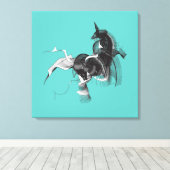 Digital Unicorn Canvas Afdruk (Insitu (Houten vloer))