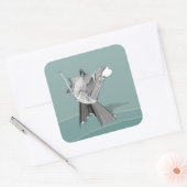 Digital Warrior Vierkante Sticker (Envelop)