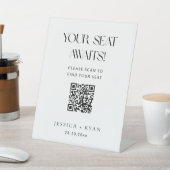 Digital Wedding Seating Chart with QR Code Sign Reclamebord Met Voetstuk (Insitu)