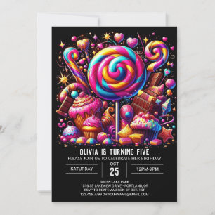 Digital Whimsical Candyland digitale verjaardag Kaart