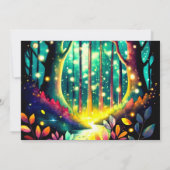 Digital Woodland Forest Baby shower Kaart (Achterkant)