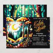 Digital Woodland Forest Baby shower Kaart (Voorkant / Achterkant)