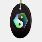 "Digital Yin Yang" Keramisch Ornament (Links)