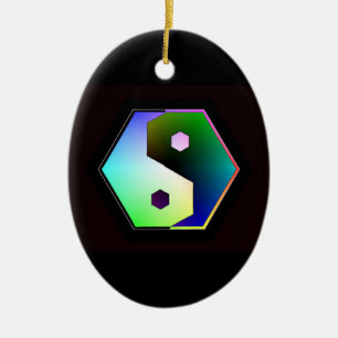 "Digital Yin Yang" Keramisch Ornament