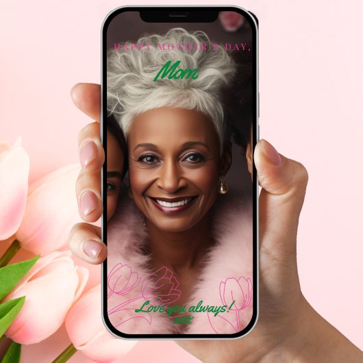 Digitale 2-foto Bloementulp Moederdag Kaart