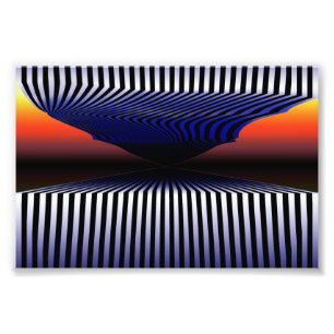 Digitale 3D optische illusie Surrealisme Esthetisc Foto Afdruk